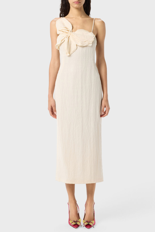 Hanara Floral Appliqué Midi Dress