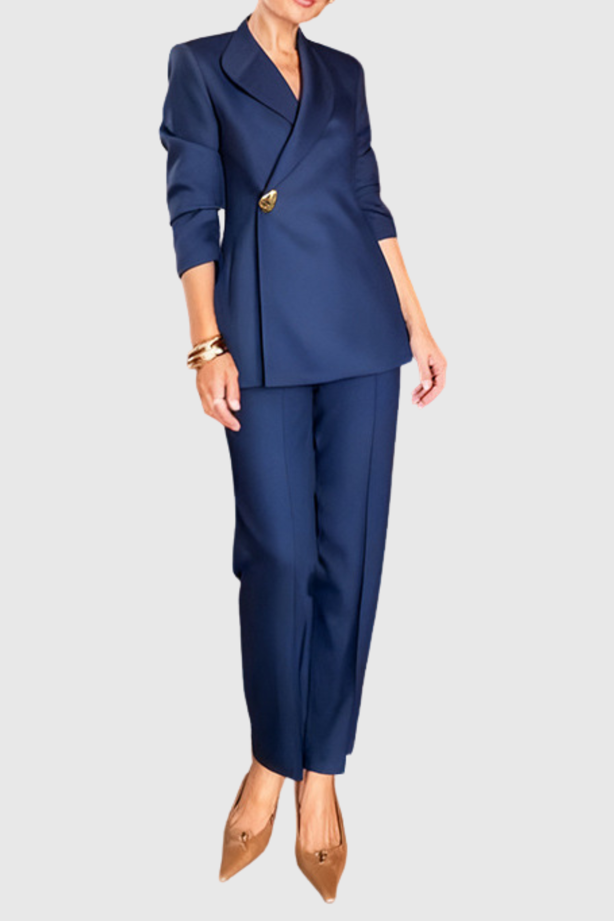 Hanka Metal Embellished Blazer & Pants Set - Black