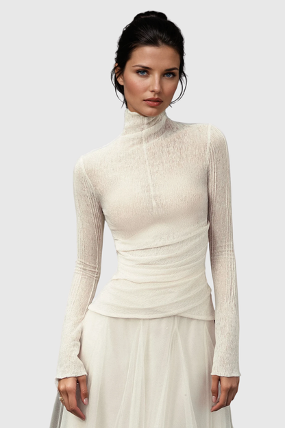 Hapeia High Neck Ruched Maxi Dress