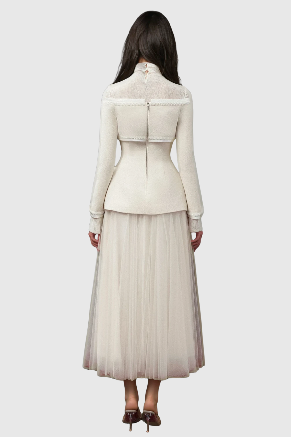Hapeia Off Shoulder Tweed Jacket