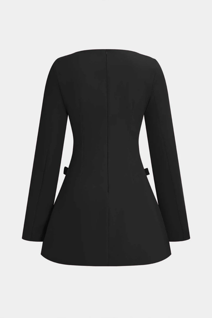 Harriet Bow Embellished Mini Dress - Black