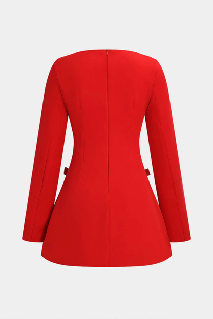 Harriet Bow Embellished Mini Dress - Red