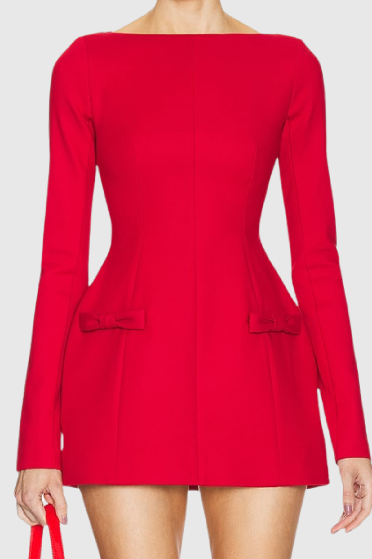 Harriet Bow Embellished Mini Dress - Red