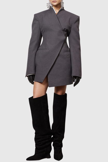Hartfora Asymmetric Collarless Blazer
