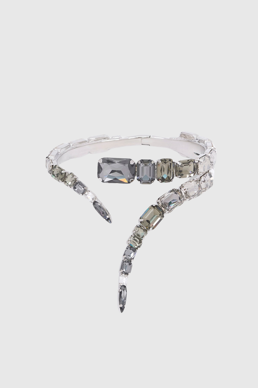 Harvio Crystal Wrap Choker Necklace - Black