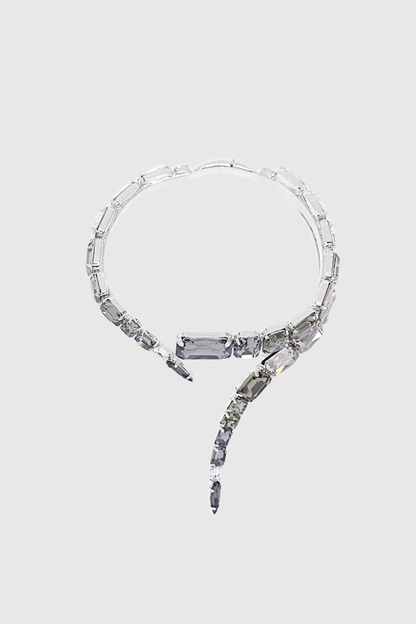 Harvio Crystal Wrap Choker Necklace - Black