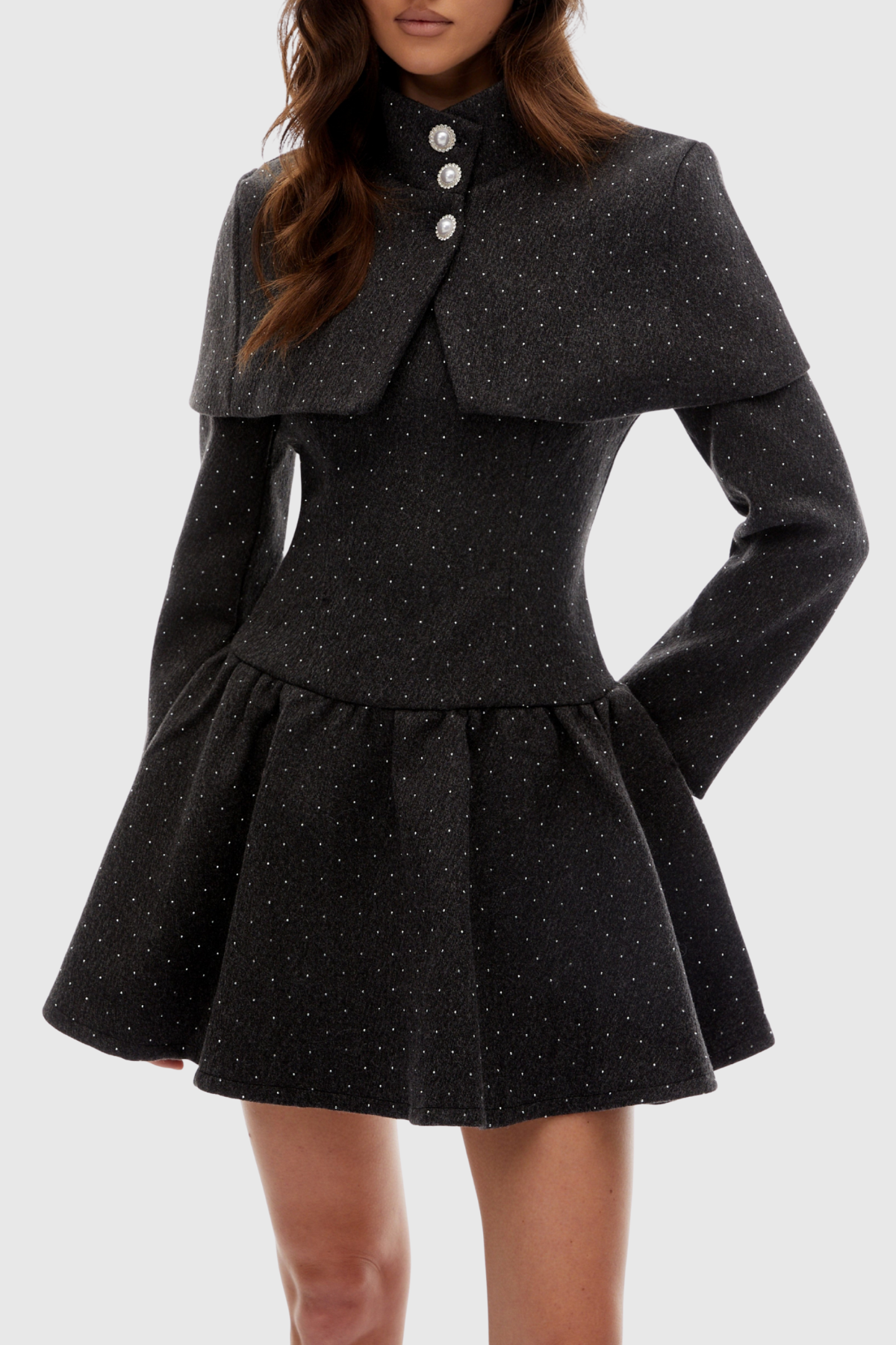 Hawthy Polka Dot Cape & Dress Set