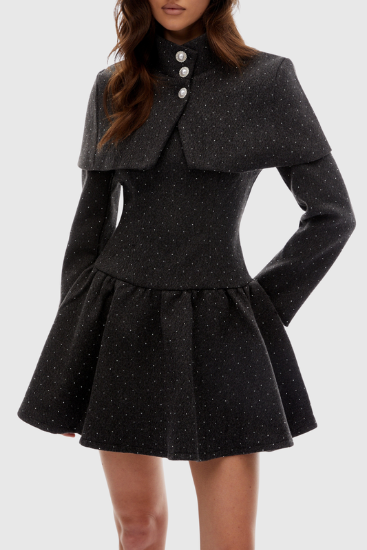 Hawthy Polka Dot Cape & Dress Set