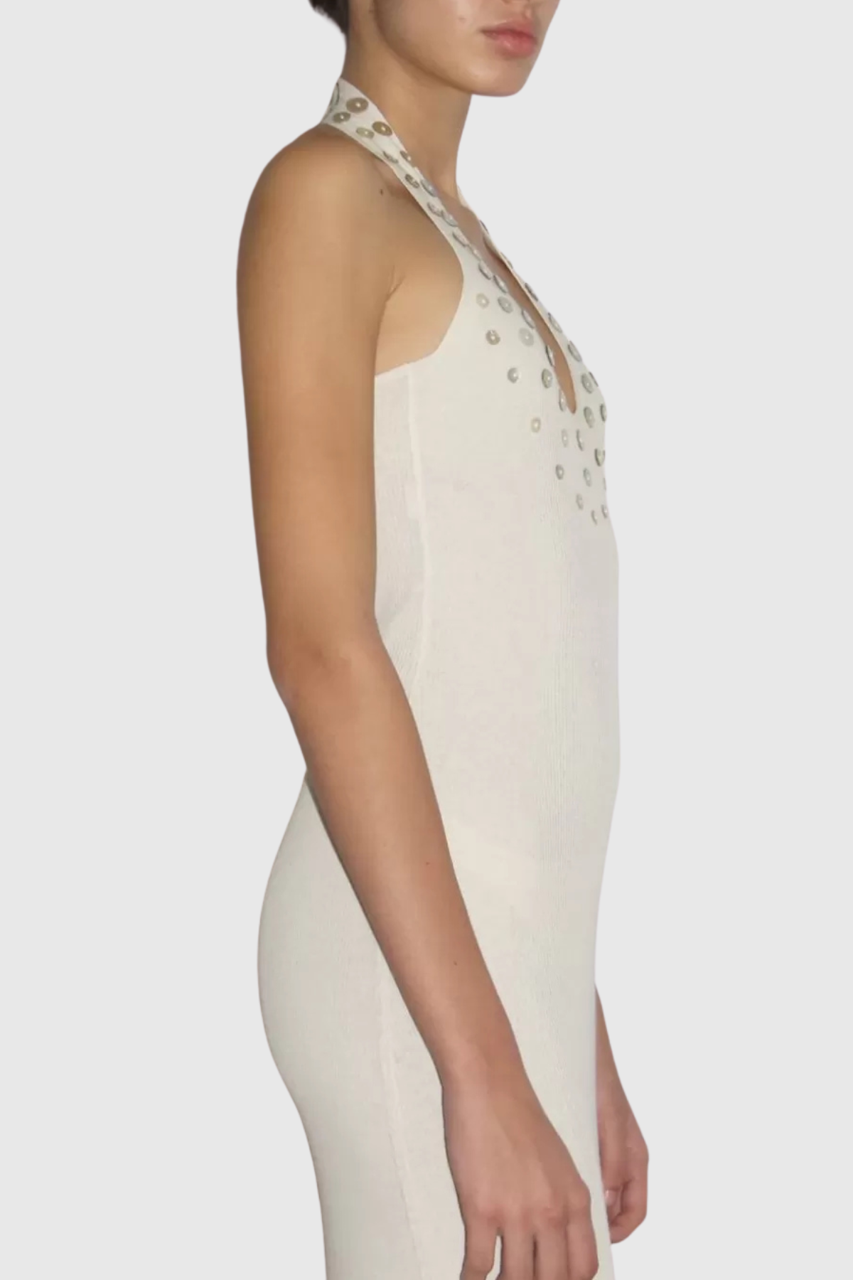 Heloisa Halter Buttoned Midi Dress