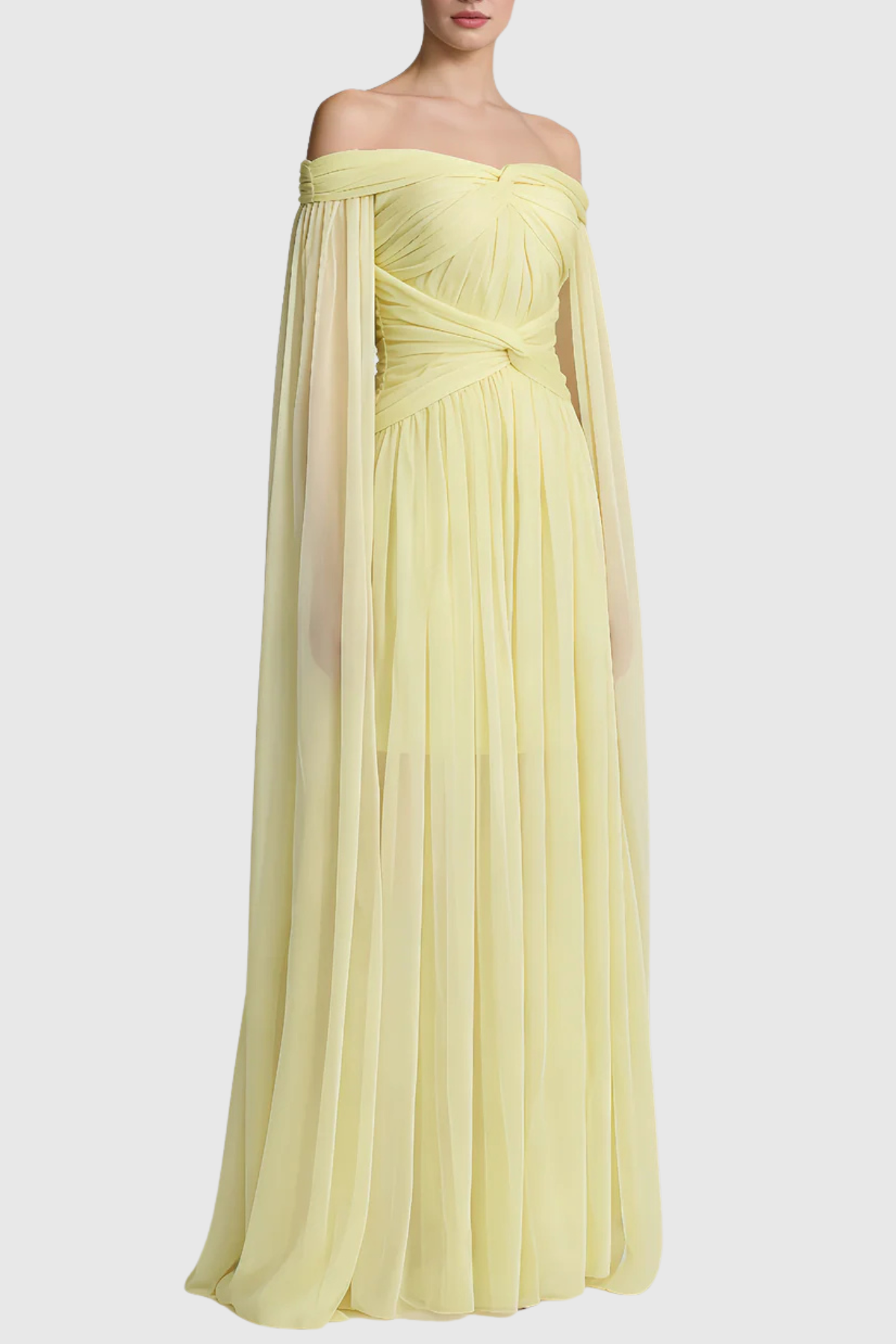 Hestia Off Shoulder Chiffon Maxi Dress