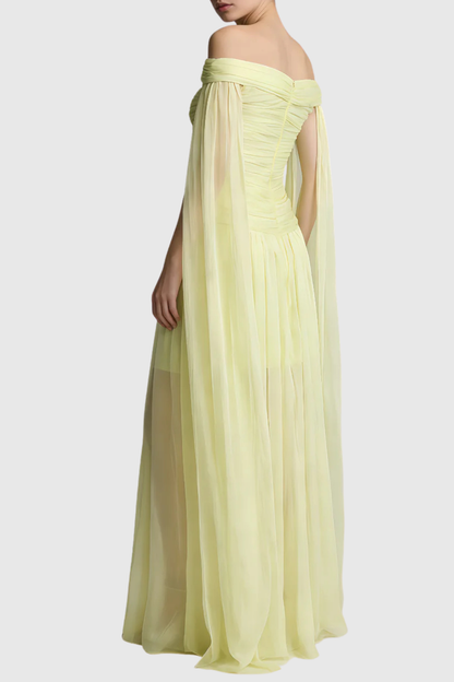 Hestia Off Shoulder Chiffon Maxi Dress