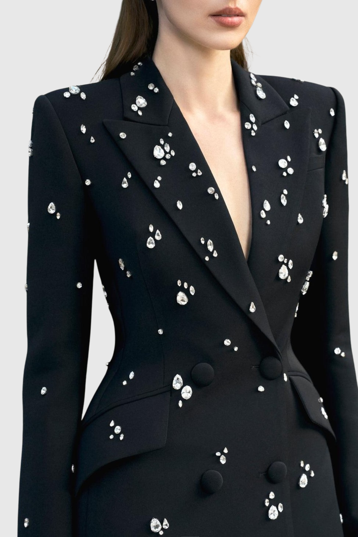 Heysa Crystal Embellished Blazer & Pants Set