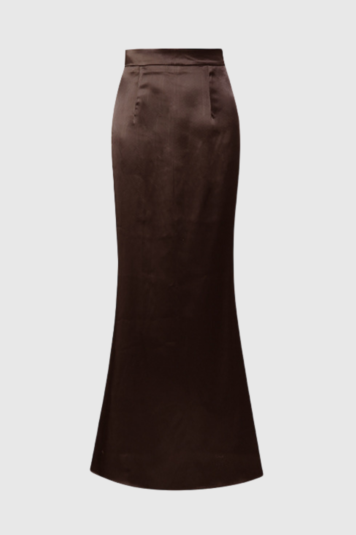 Hezeka Cinched Satin Top & Maxi Skirt Set - Brown