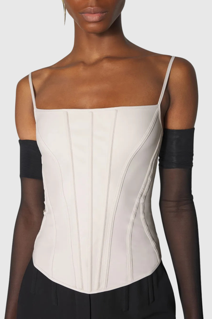 Hiram Boned Bustier - Beige