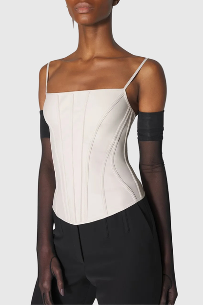 Hiram Boned Bustier - Beige