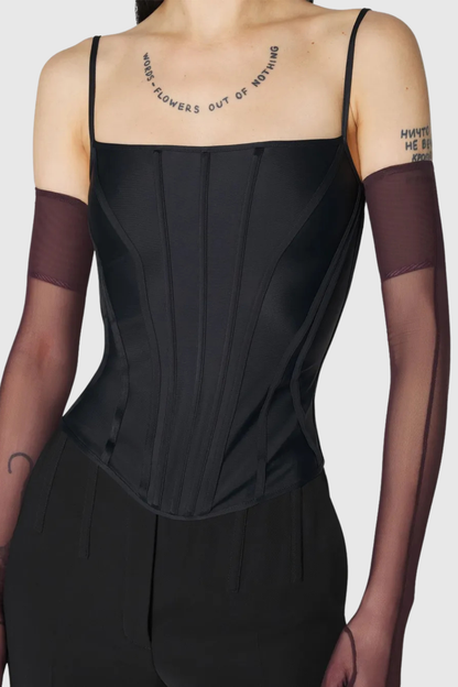 Hiram Boned Bustier - Black