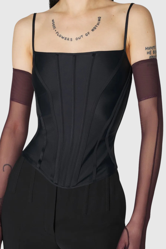Hiram Boned Bustier - Black