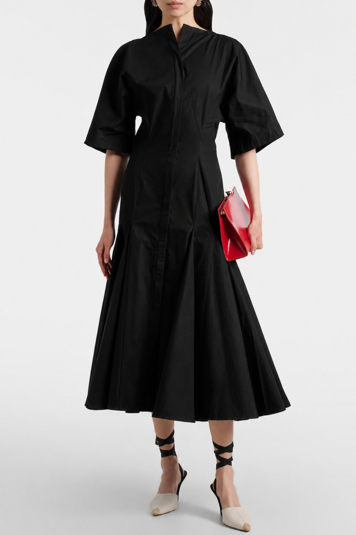 Hirayo Panel Maxi Shirt Dress - Black