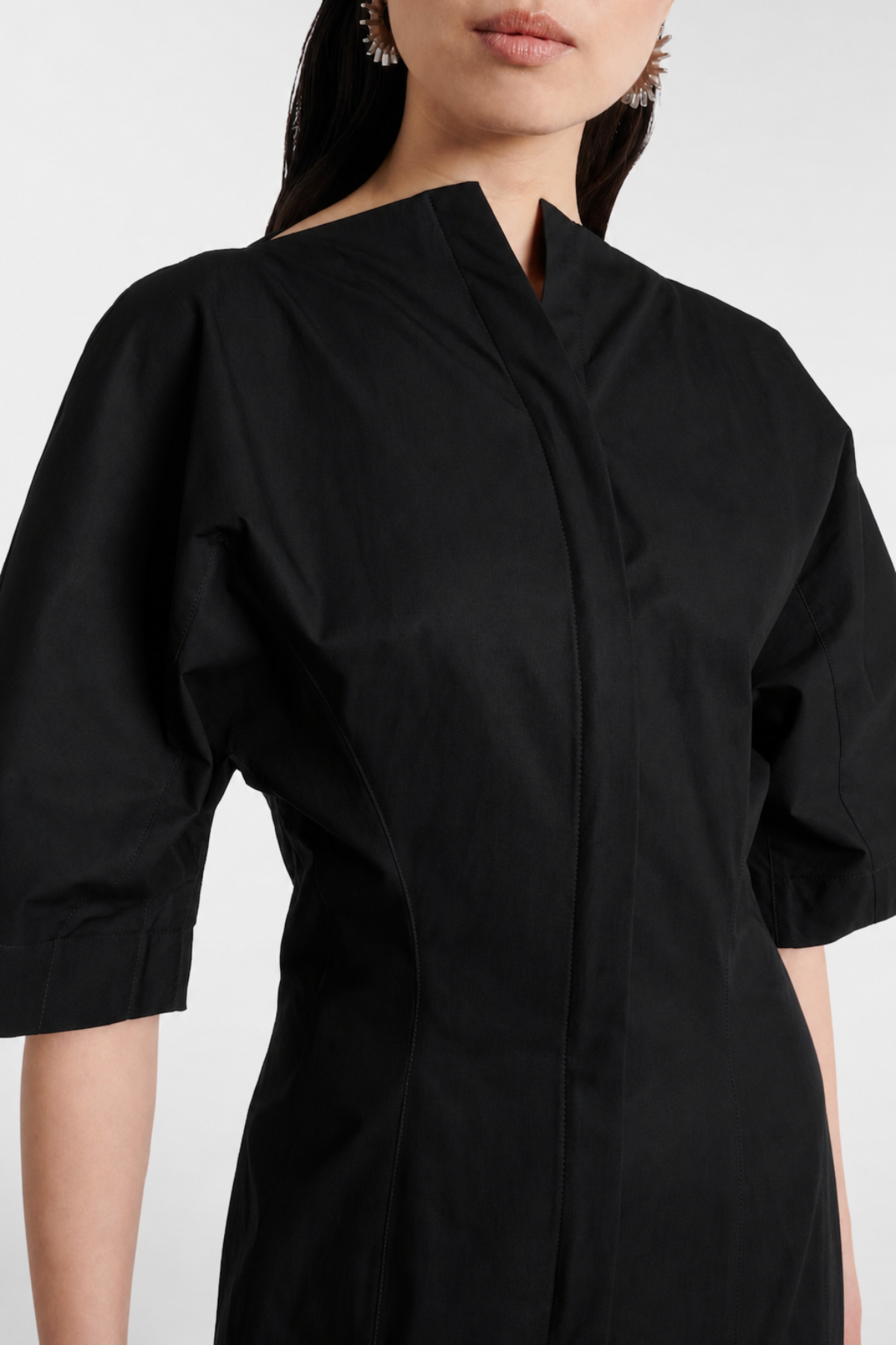 Hirayo Panel Maxi Shirt Dress - Black