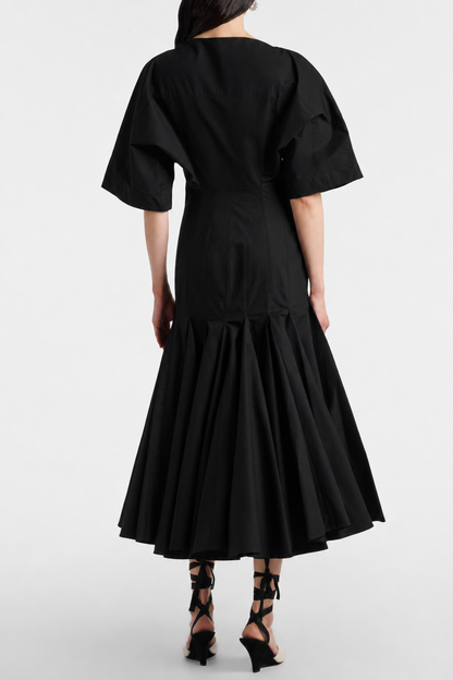 Hirayo Panel Maxi Shirt Dress - Black