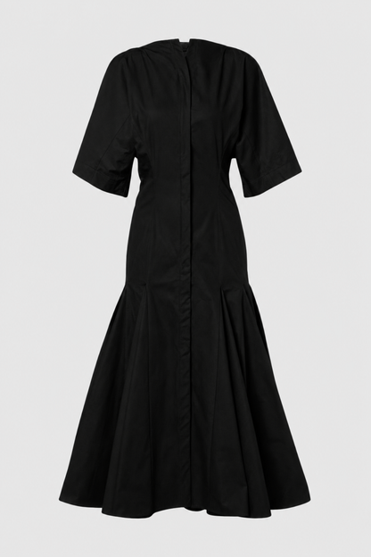 Hirayo Panel Maxi Shirt Dress - Black