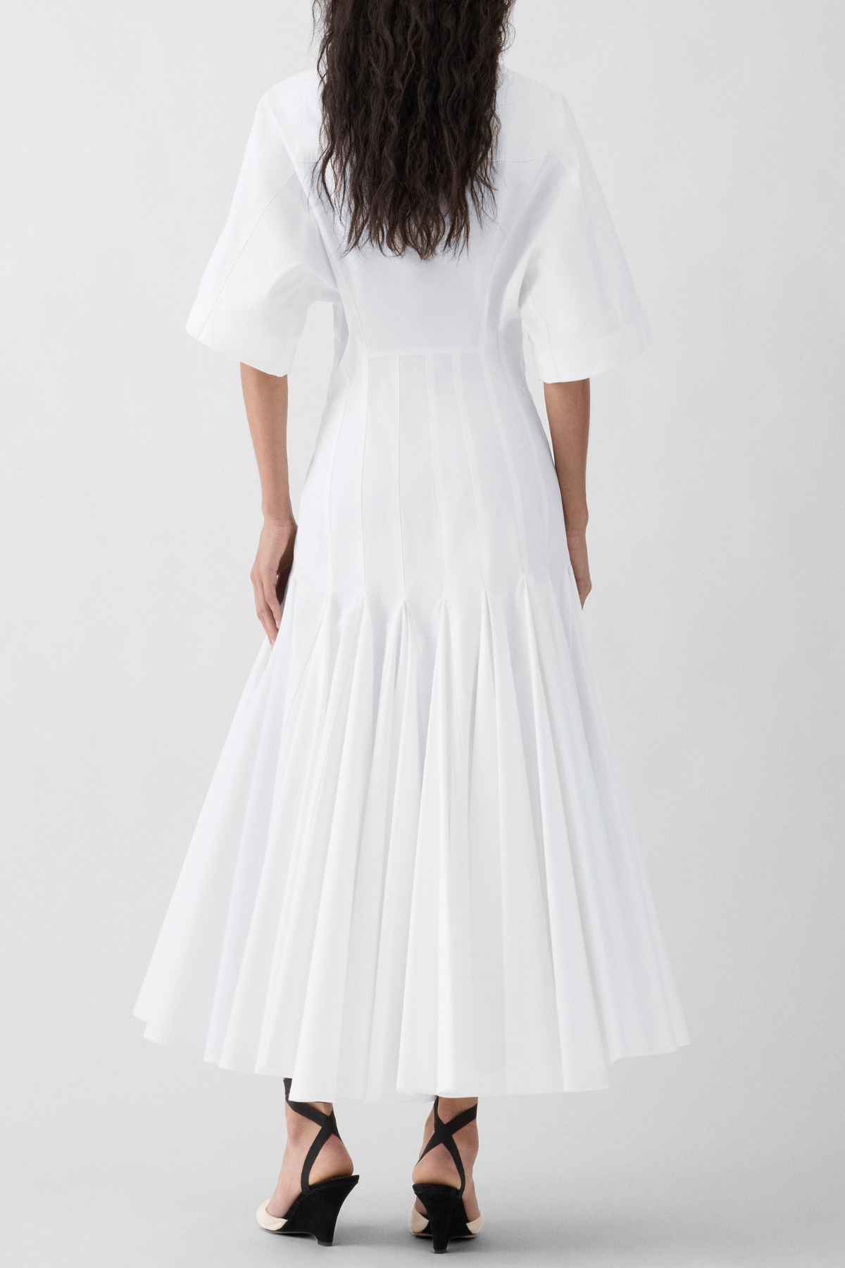 Hirayo Panel Maxi Shirt Dress - White