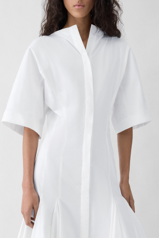 Hirayo Panel Maxi Shirt Dress - White