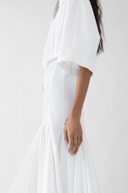 Hirayo Panel Maxi Shirt Dress - White