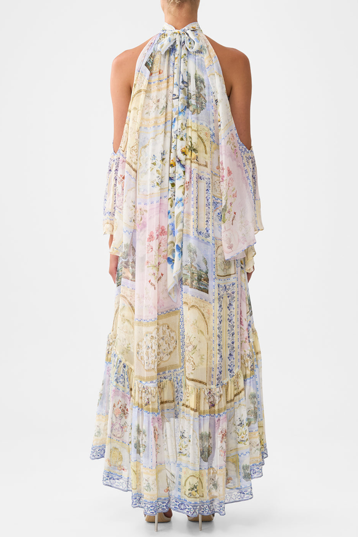 Hisako Print Cold Shoulder Maxi Dress