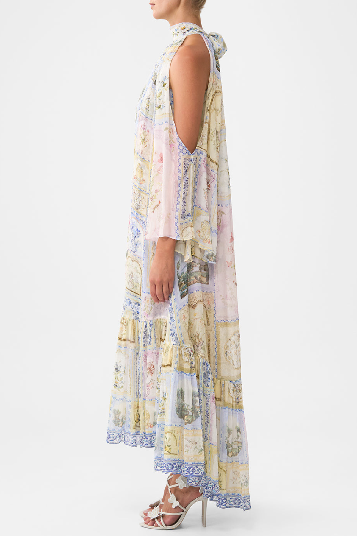 Hisako Print Cold Shoulder Maxi Dress