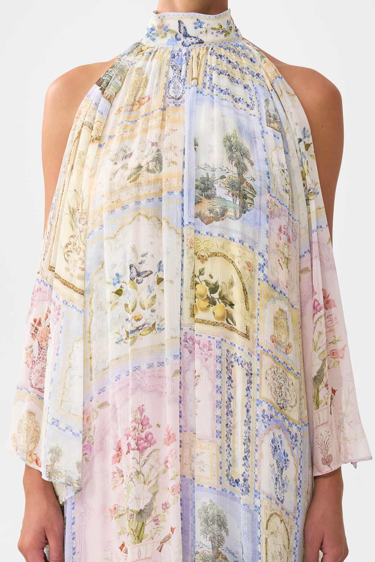 Hisako Print Cold Shoulder Maxi Dress