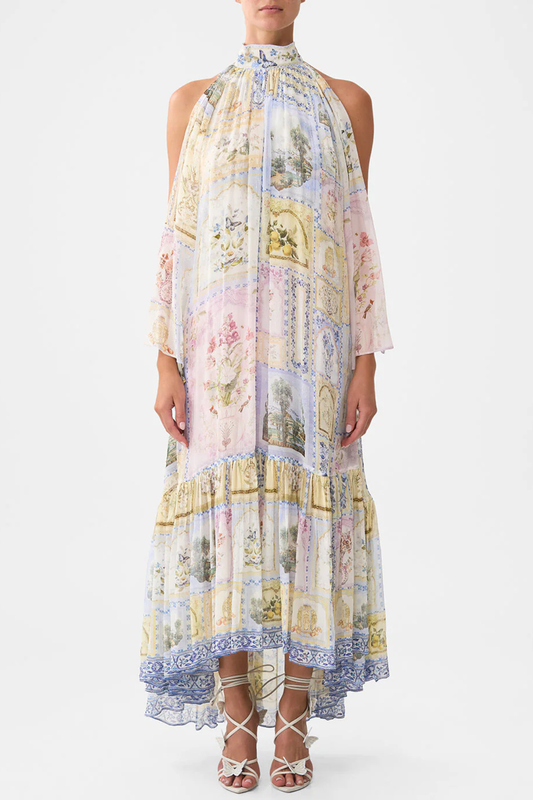 Hisako Print Cold Shoulder Maxi Dress