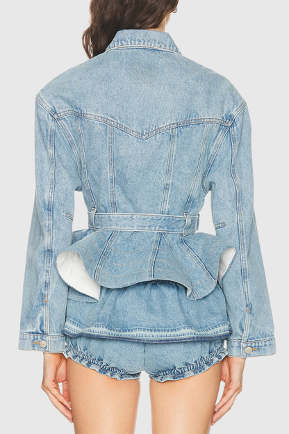 Hitania Ruffle Denim Jacket