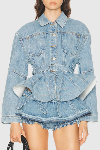 Hitania Ruffle Denim Jacket