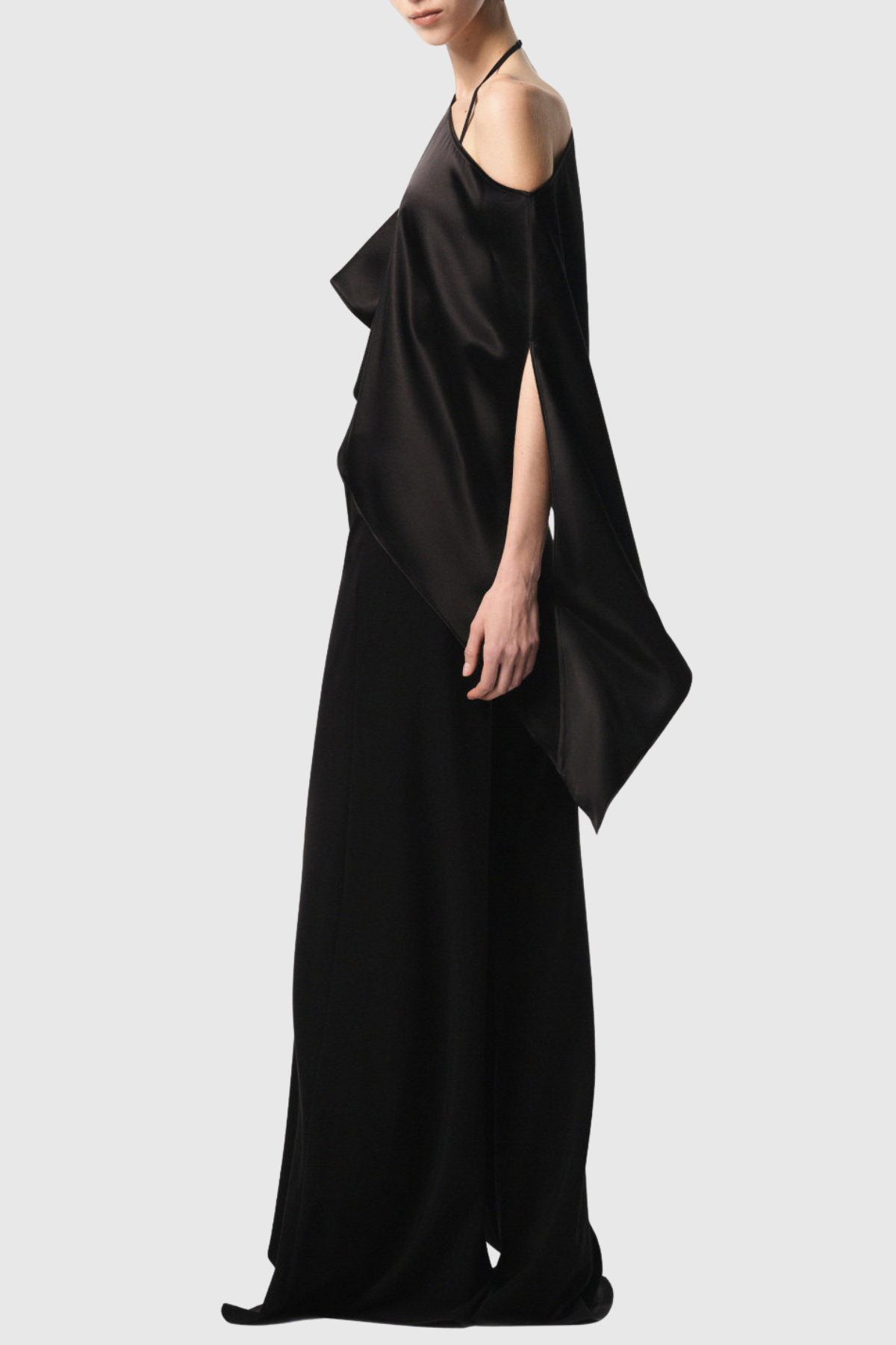 Hloha Asymmetric Satin Top - Black