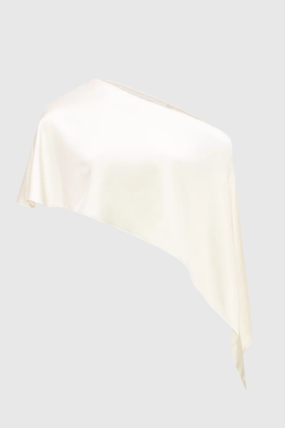 Hloha Asymmetric Satin Top - White