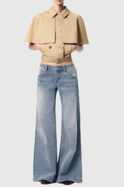 Hloha Shawl Belted Trench Jacket - Khaki