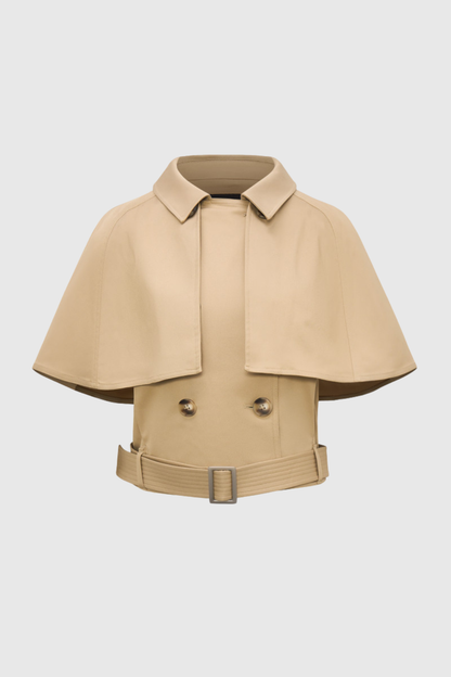 Hloha Shawl Belted Trench Jacket - Khaki