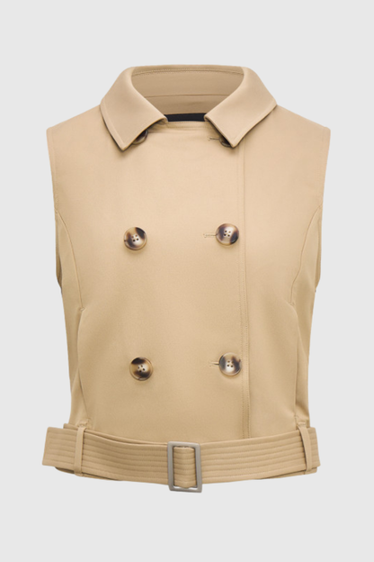 Hloha Shawl Belted Trench Jacket - Khaki
