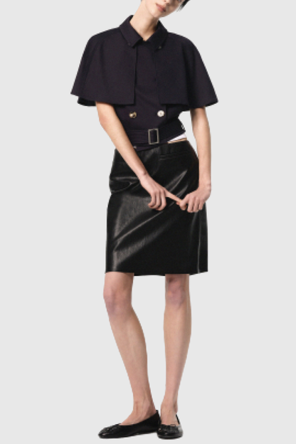 Hloha Shawl Belted Trench Jacket - Navy