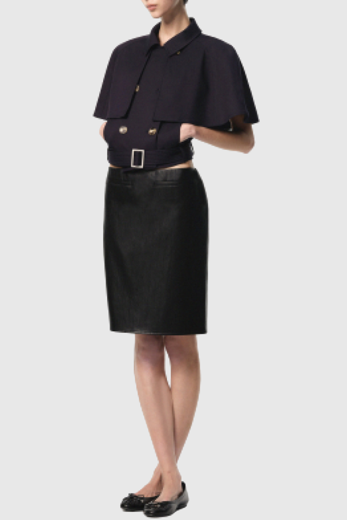 Hloha Shawl Belted Trench Jacket - Navy