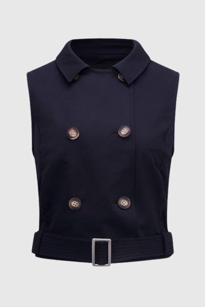 Hloha Shawl Belted Trench Jacket - Navy