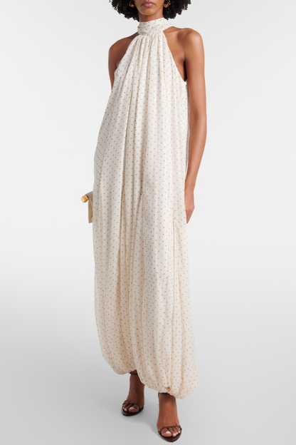 Homera Polka Dot Chiffon Jumpsuit