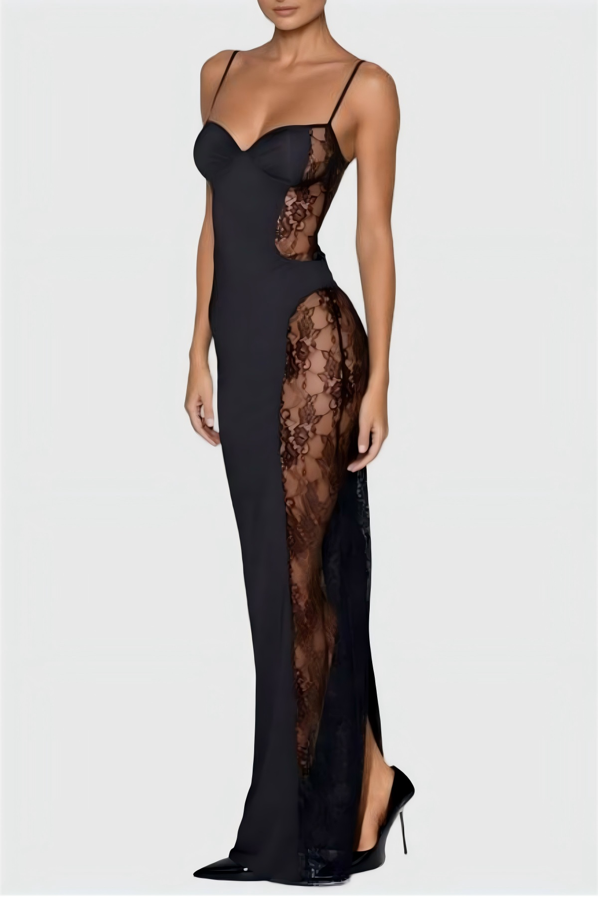 Hosea Lace Patchwork Maxi Dress