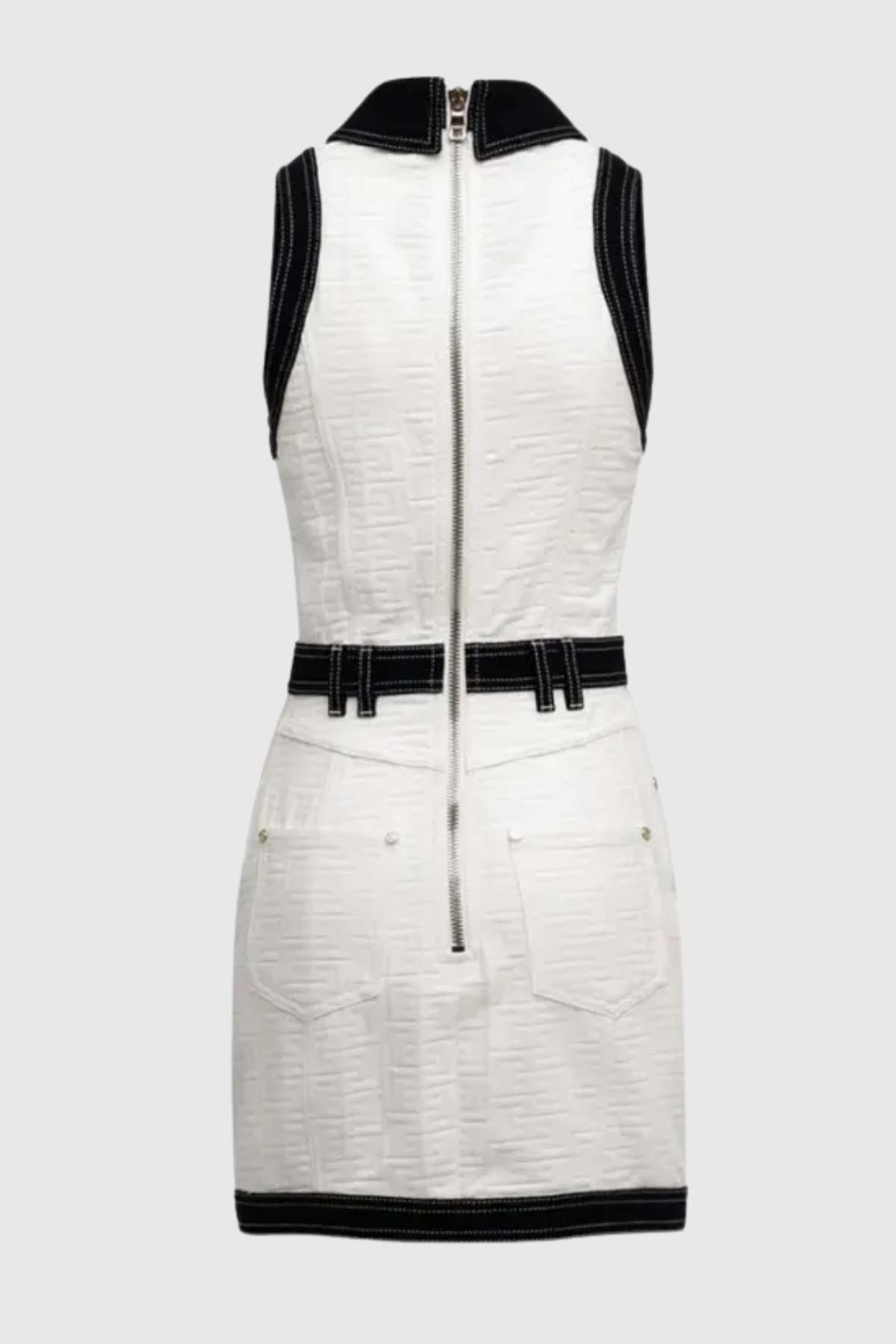 Hoshi Sleeveless Buttoned Mini Dress - White