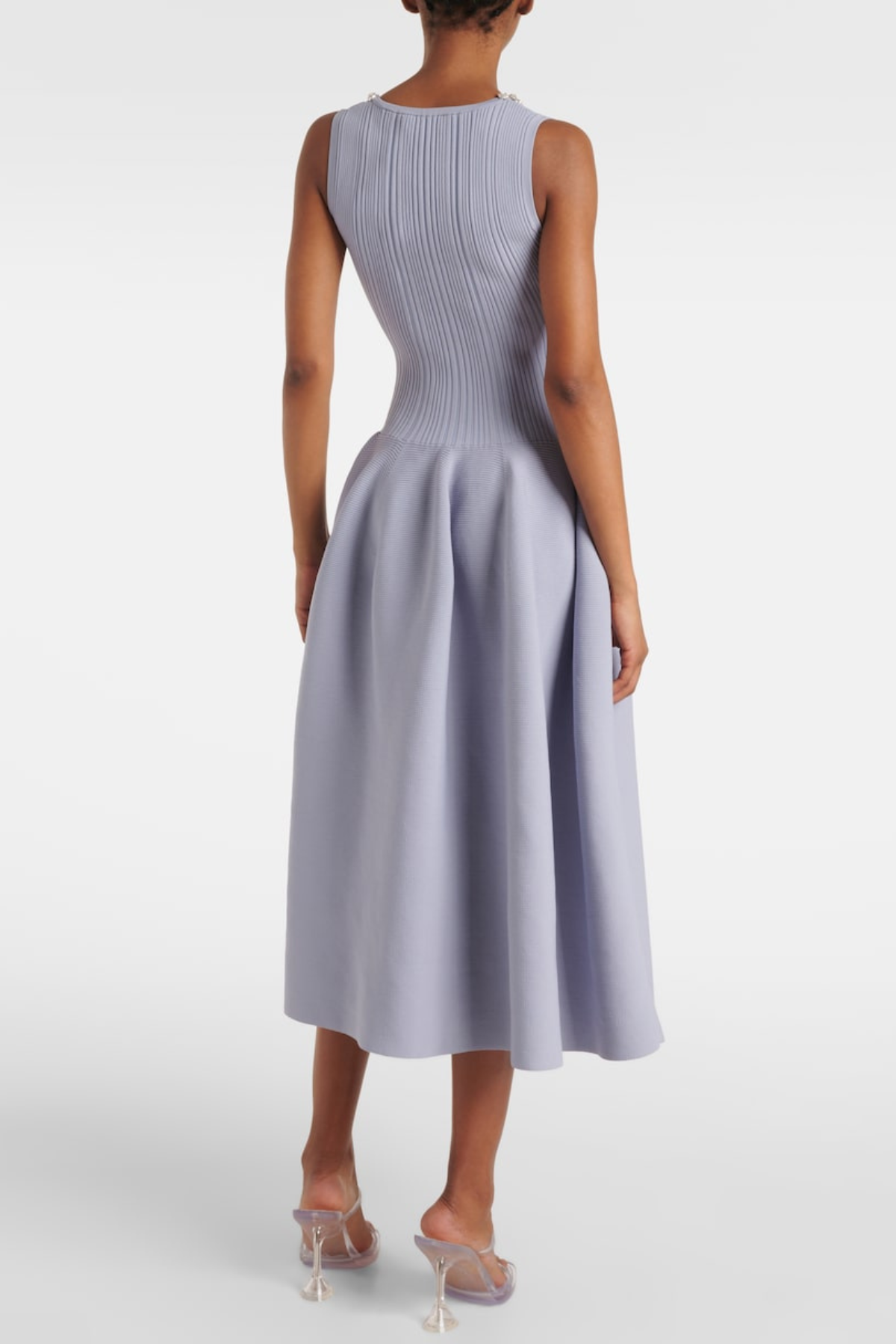 Hoxo Crystal Embellished Knit Midi Dress
