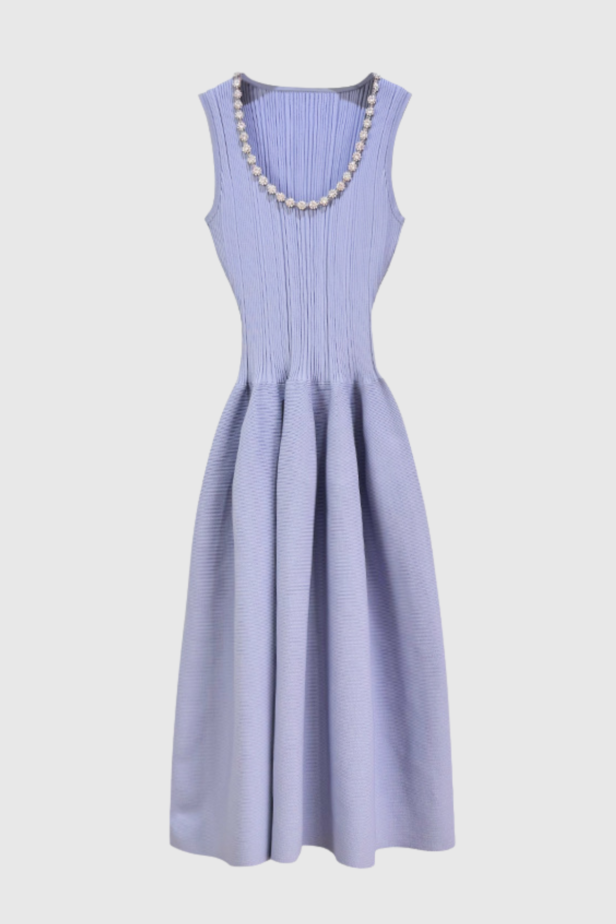 Hoxo Crystal Embellished Knit Midi Dress
