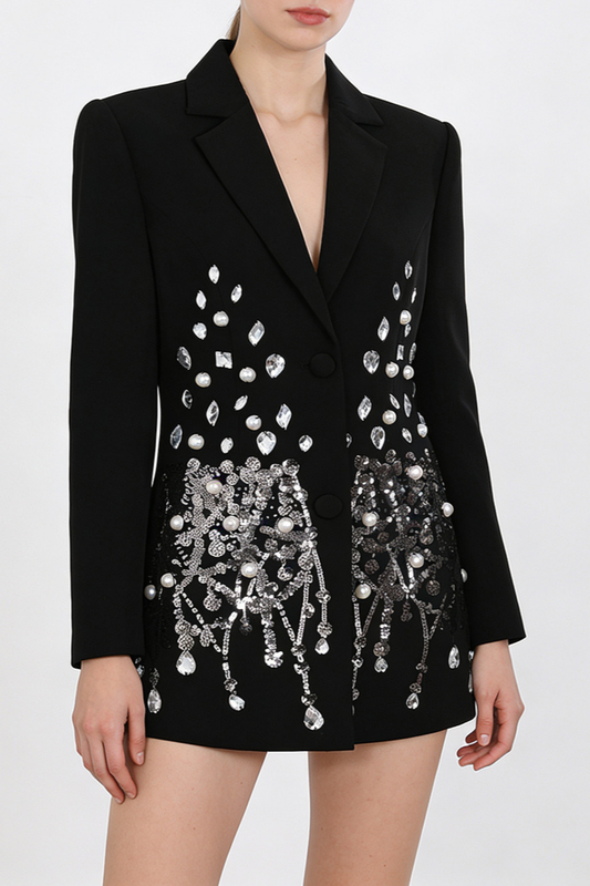 Hoyta Rhinestone Embellished Blazer