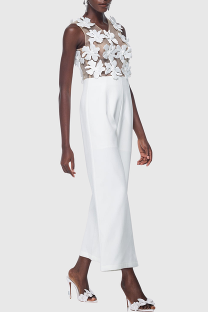 Hucko Floral Appliqué Jumpsuit