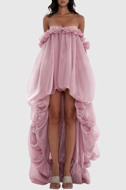 Icha Strapless Balloon Maxi Dress - Pink